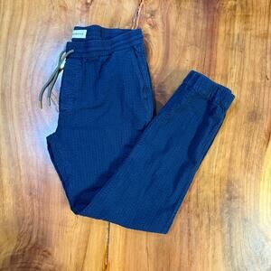 Taylor Stitch Jogger Men's Pants M Navy Cotton Drawstring Textured Organic S3-28